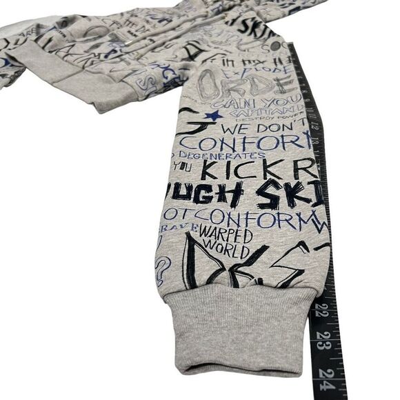 MOSCHINO COUTURE New w Tags Small Womens Gray Wordy Crop Zip Hoodie Sweatshirt B - Picture 14 of 15